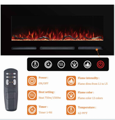 Recessed&Wall-Mounted Electric Fireplace Heater with 13*5 Color Combinations-EFD